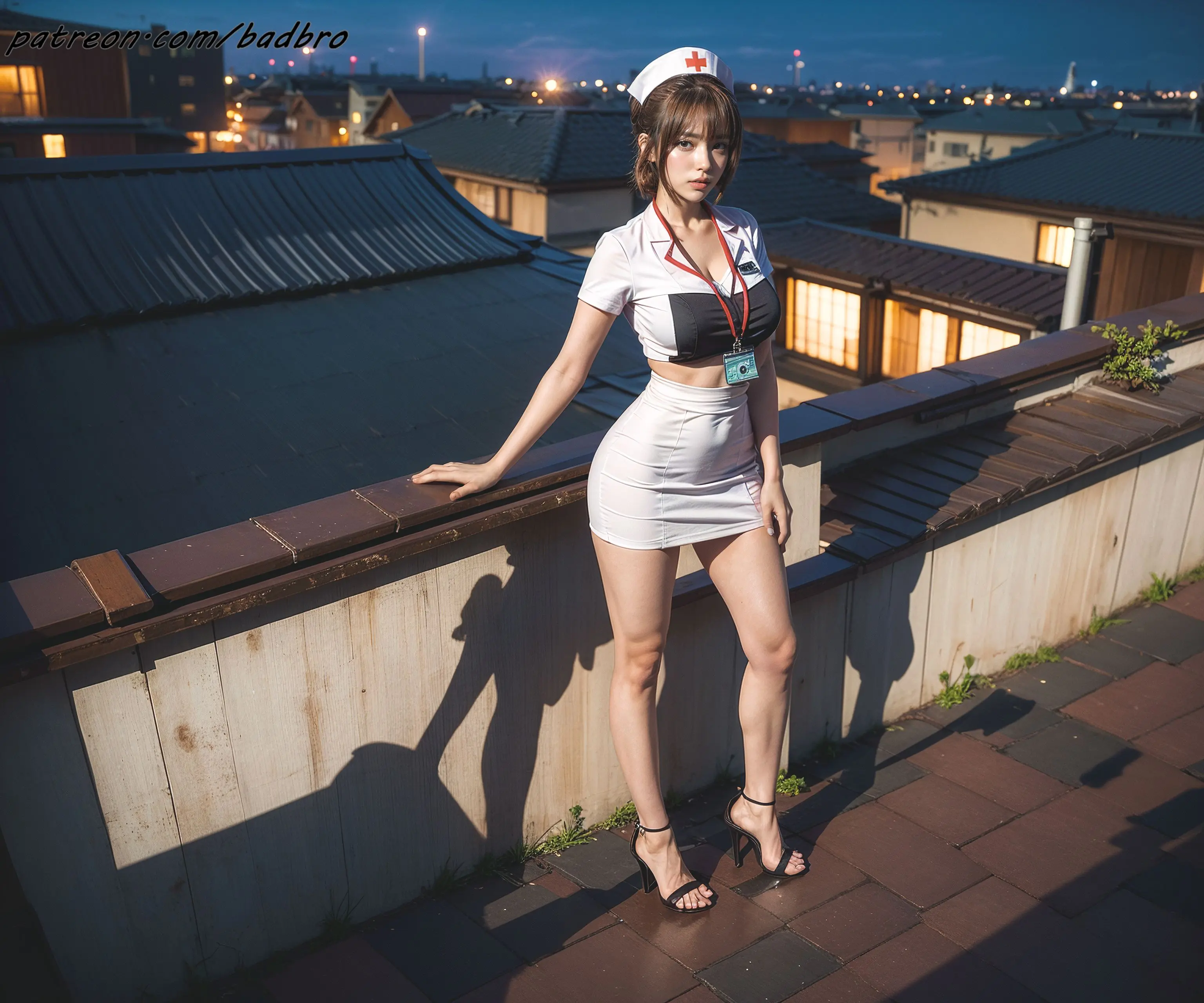 badbro_Nurse Rooftop & exhibitionism