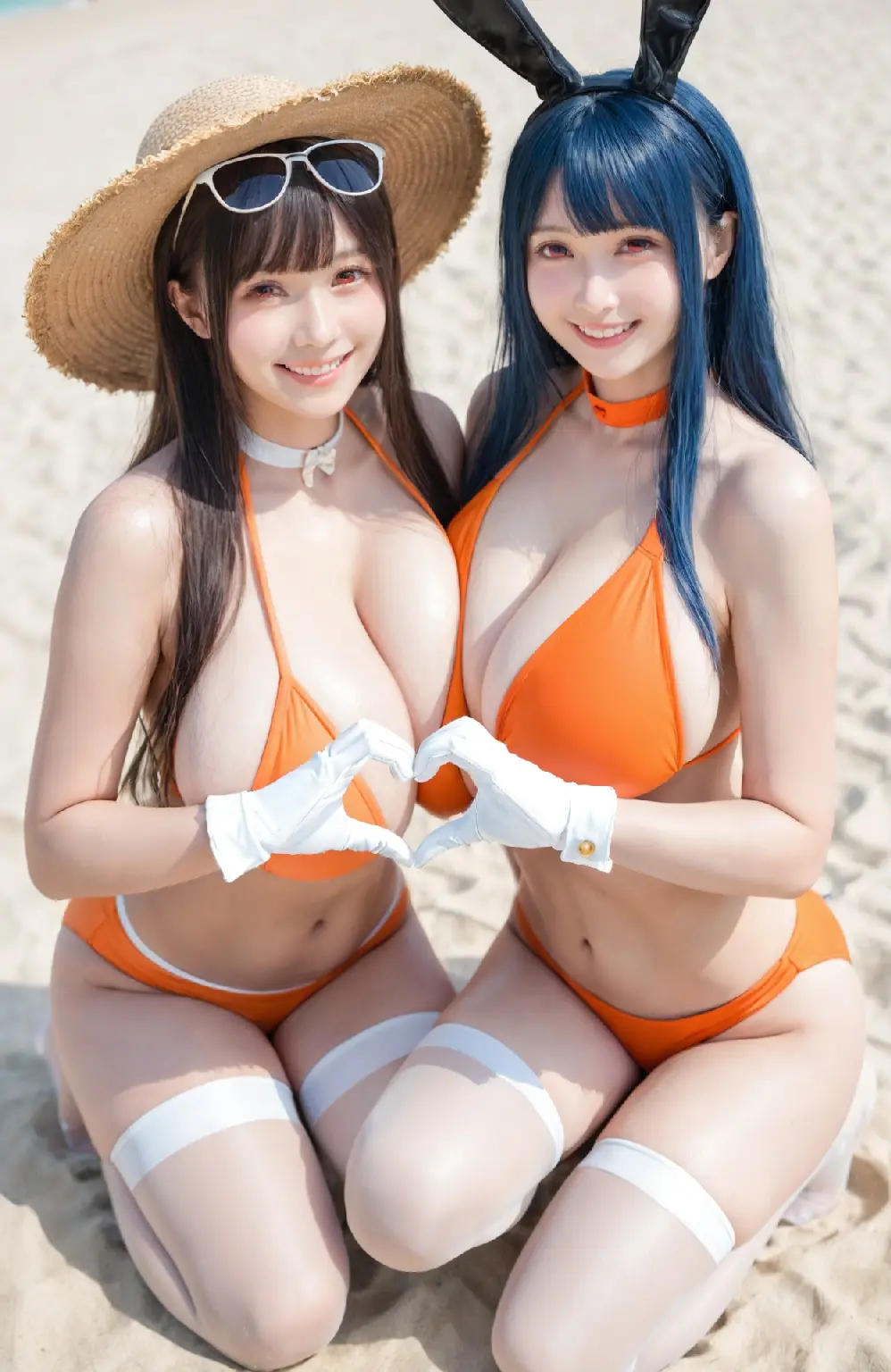 No.277 58P heart hands duo