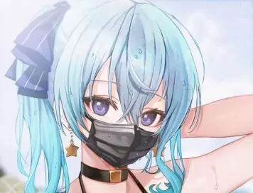 青髪女子畫像　その２２