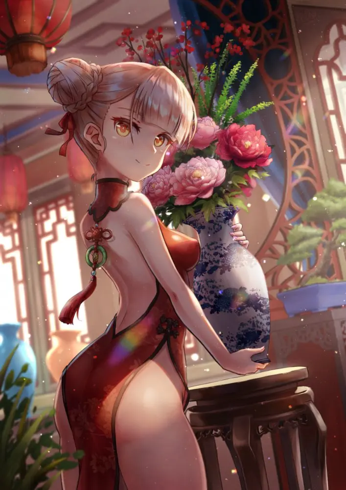 【中華服飾】チャイナ服・チャイナドレスを著た女の子の畫像　その１２