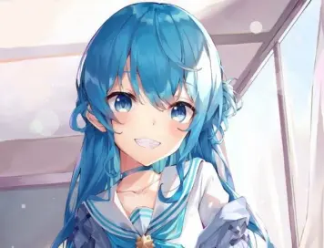 青髪女子畫像　その２３