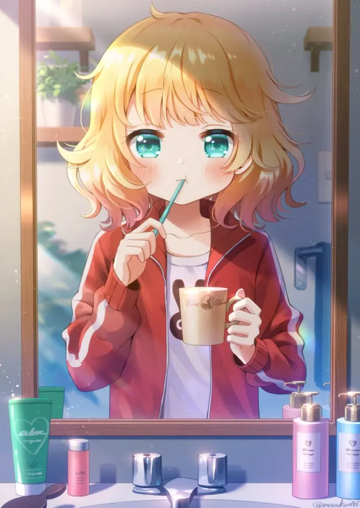 【刷牙】歯磨きをしている女の子の畫像　その２