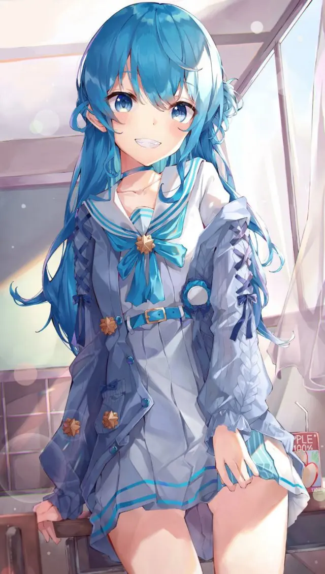 青髪女子畫像　その２３